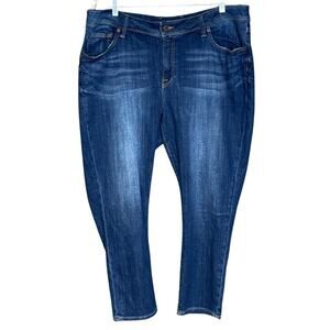 Lucky Brand Georgia Boyfriend jeans denim dark blue stretch size 22W